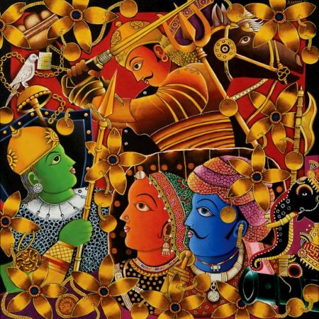 Battle of Haldighati Acrylic on Canvas Historical Painting